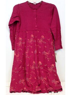Soup Fall Autumn girls Dress sz 12/14 Lg Marron Floral Flowers Holiday Casual